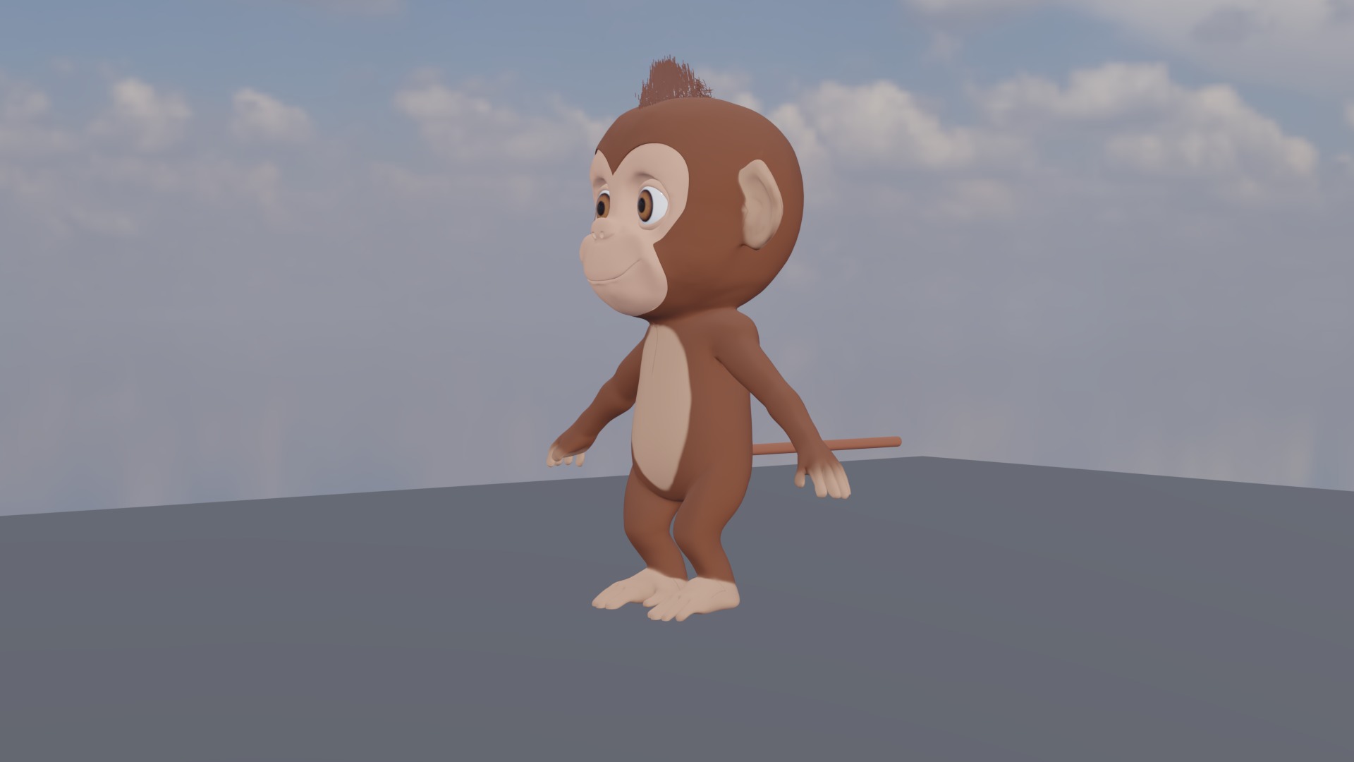 Cartoon monkey RIGGED Low-poly 3D model Low-poly 3D model_11