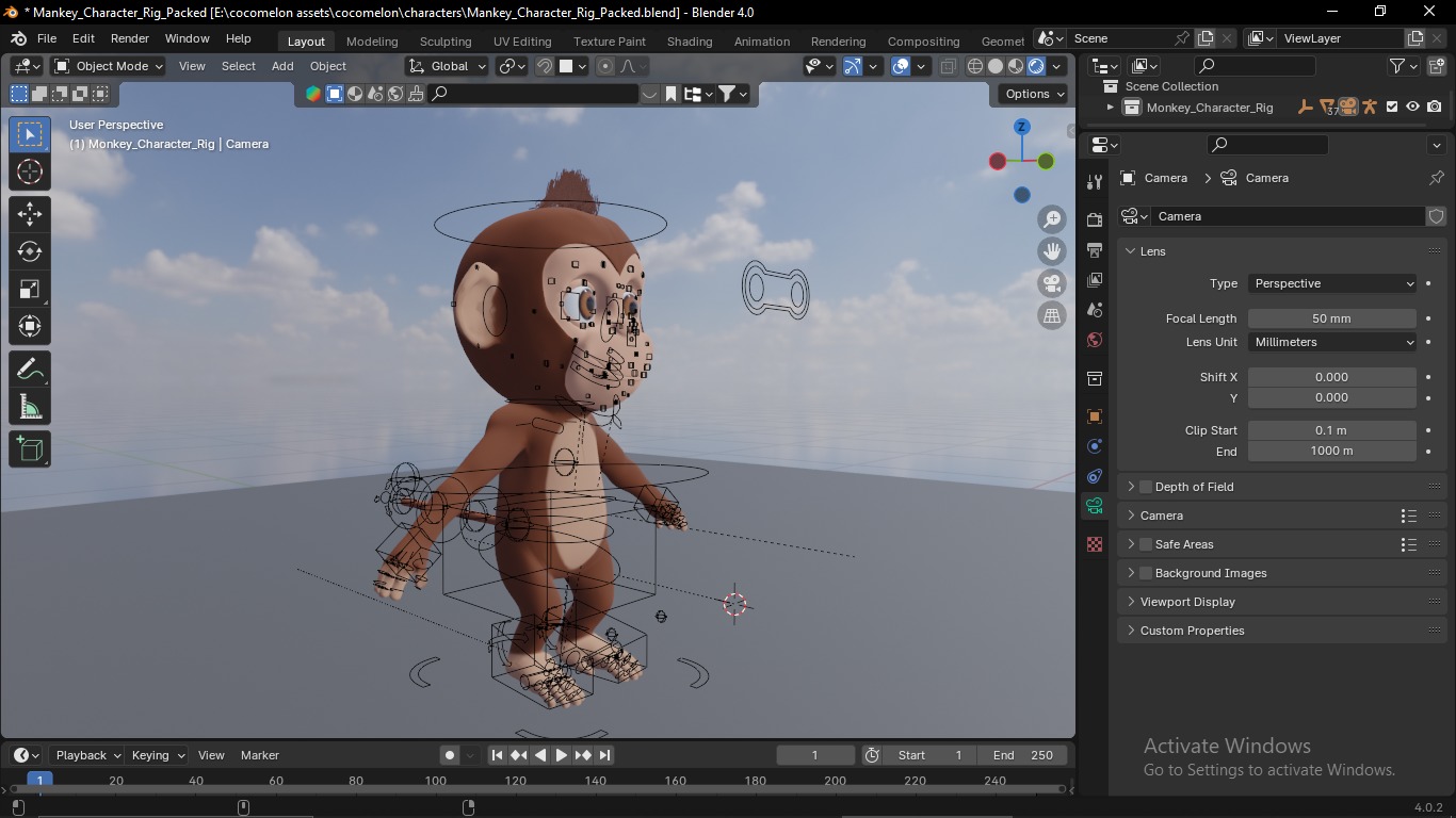 Cartoon monkey RIGGED Low-poly 3D model Low-poly 3D model_16