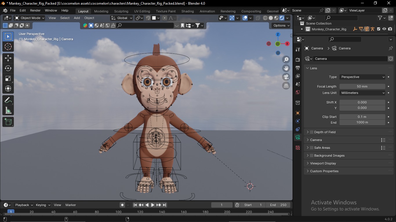 Cartoon monkey RIGGED Low-poly 3D model Low-poly 3D model_13