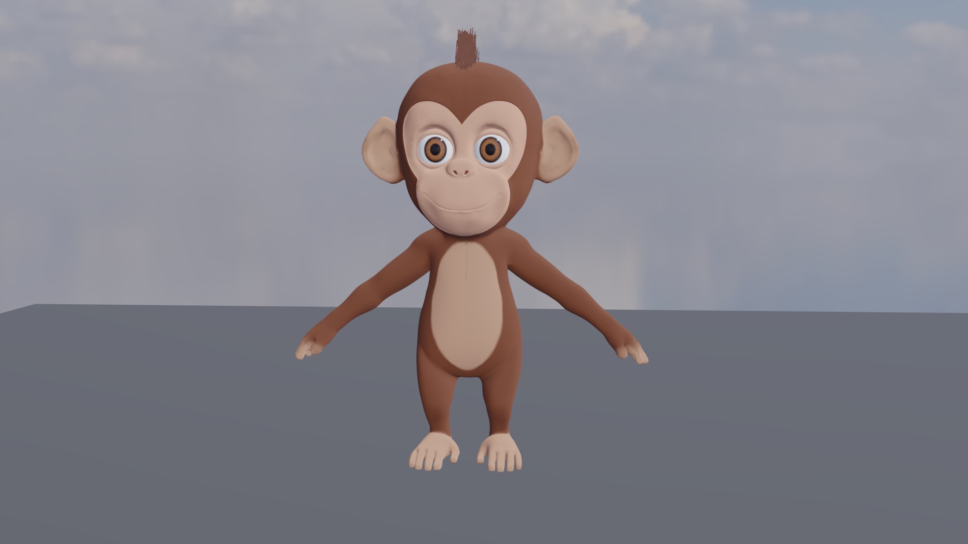 Cartoon monkey RIGGED Low-poly 3D model Low-poly 3D model_4