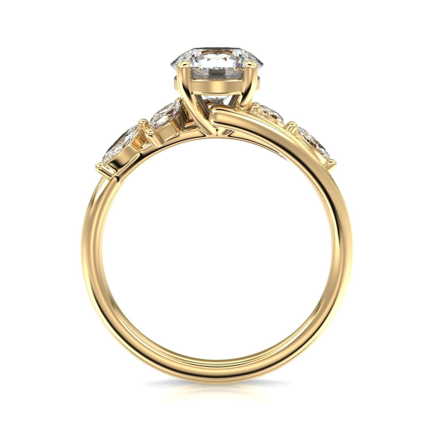 High-Quality Engagement Ring 3D print model_3