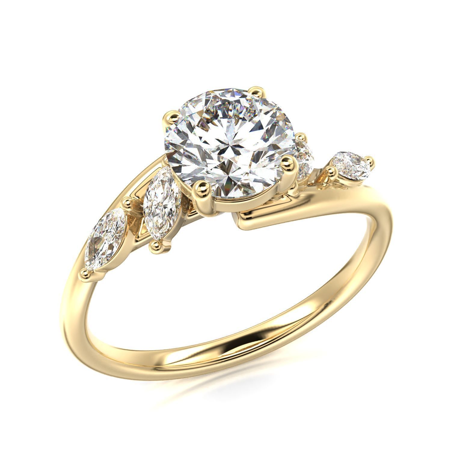 High-Quality Engagement Ring 3D print model_14