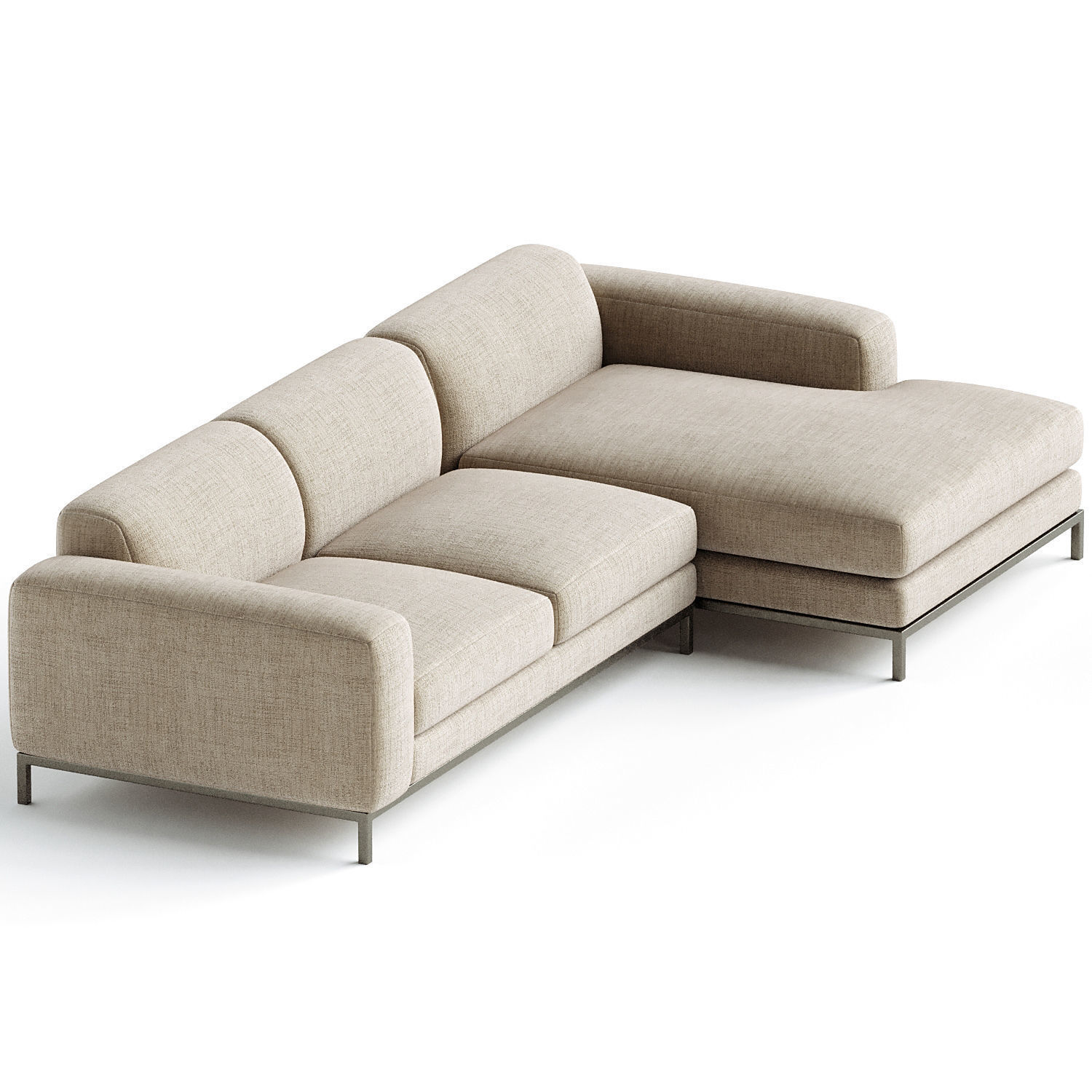 Benedict 2Piece Sectional Corner Sofa 3D model_1