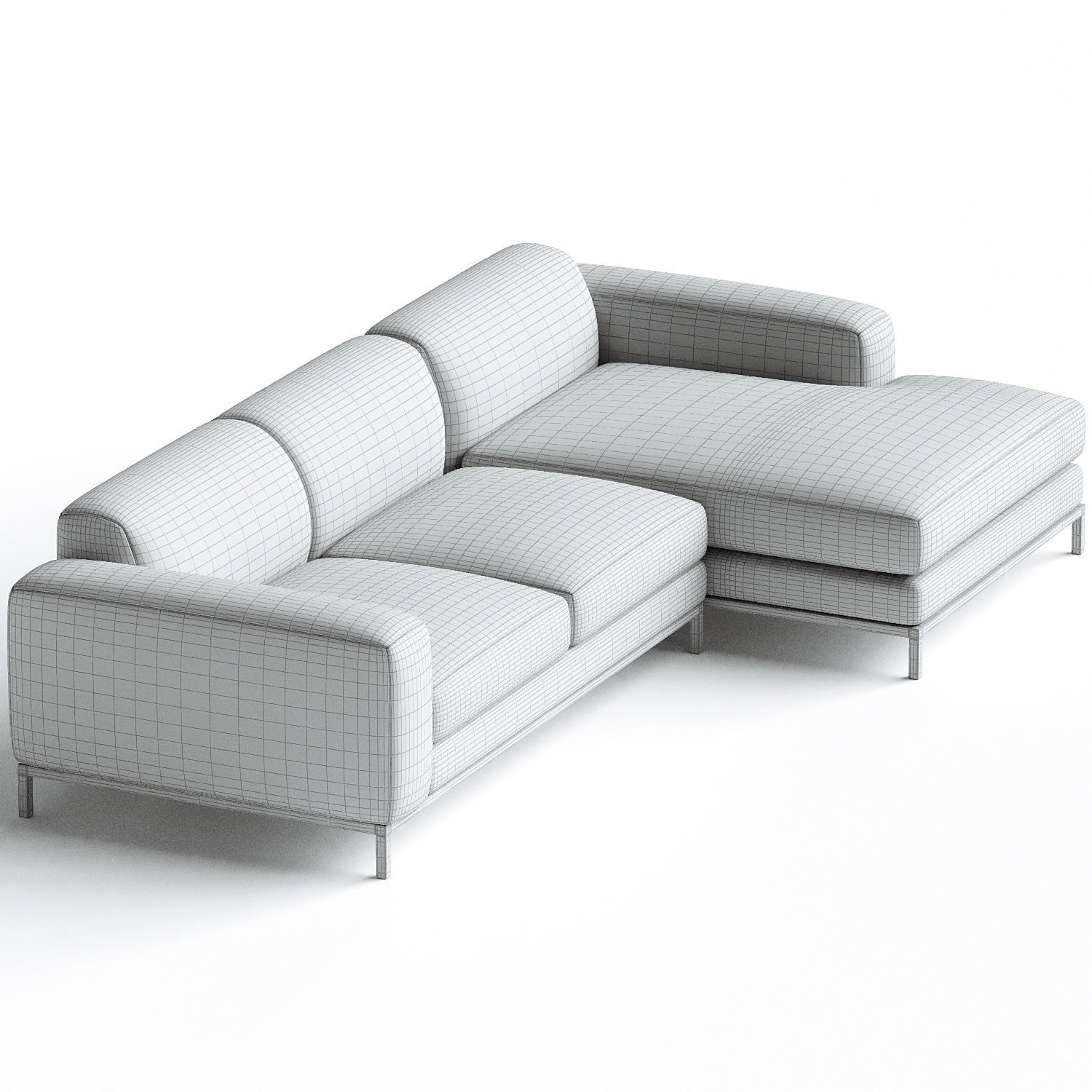 Benedict 2Piece Sectional Corner Sofa 3D model_2