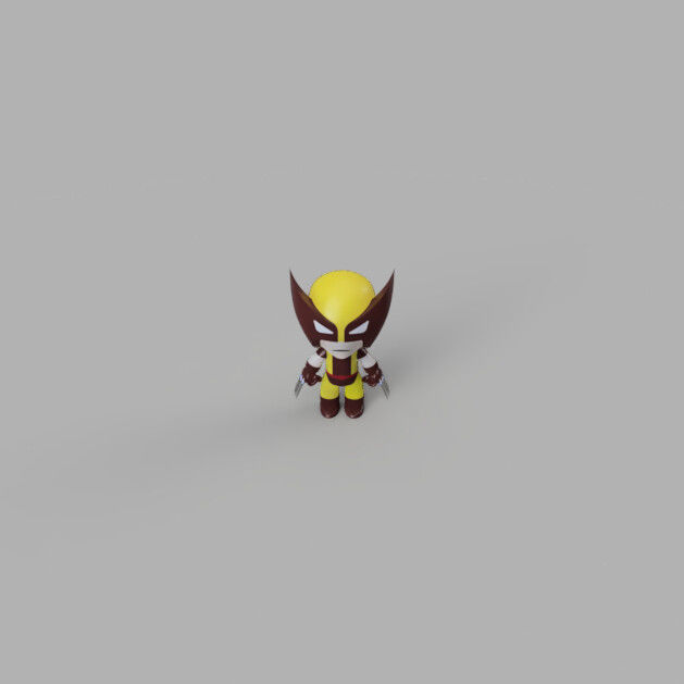 Marvel Comics Mini Wolverine Brown and Gold Suit James Howlett 3D model_1
