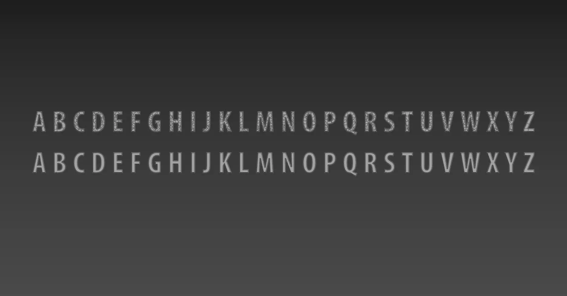 Dissolving and Growing Alphabets 3D model 3D model_0