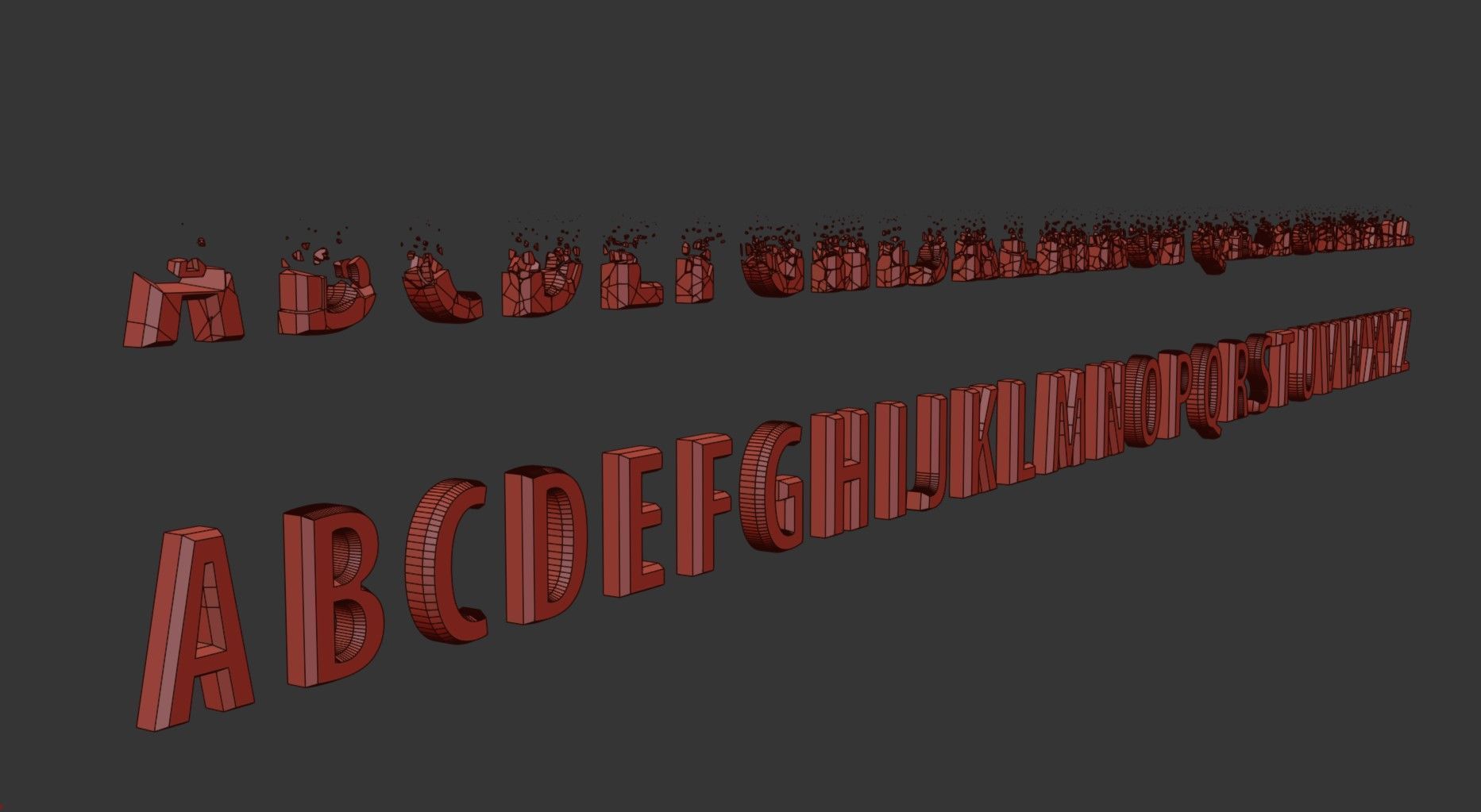 Dissolving and Growing Alphabets 3D model 3D model_3