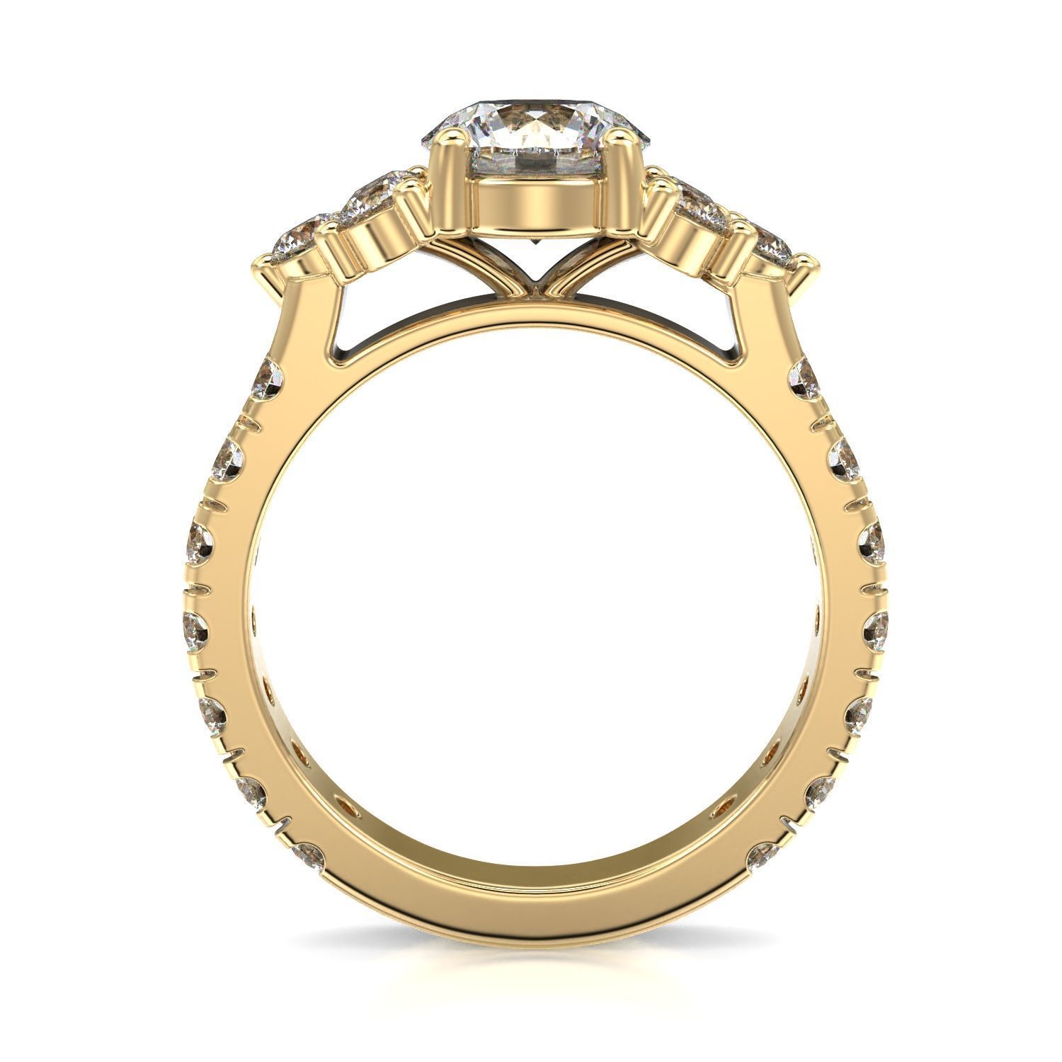 High-Quality Engagement Ring 3D print model_4