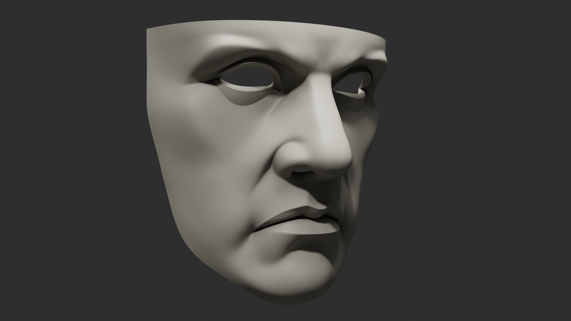 Hero face mask solid model 3D print model_1
