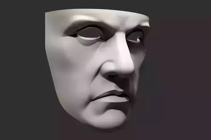 Hero face mask solid model 3D print model