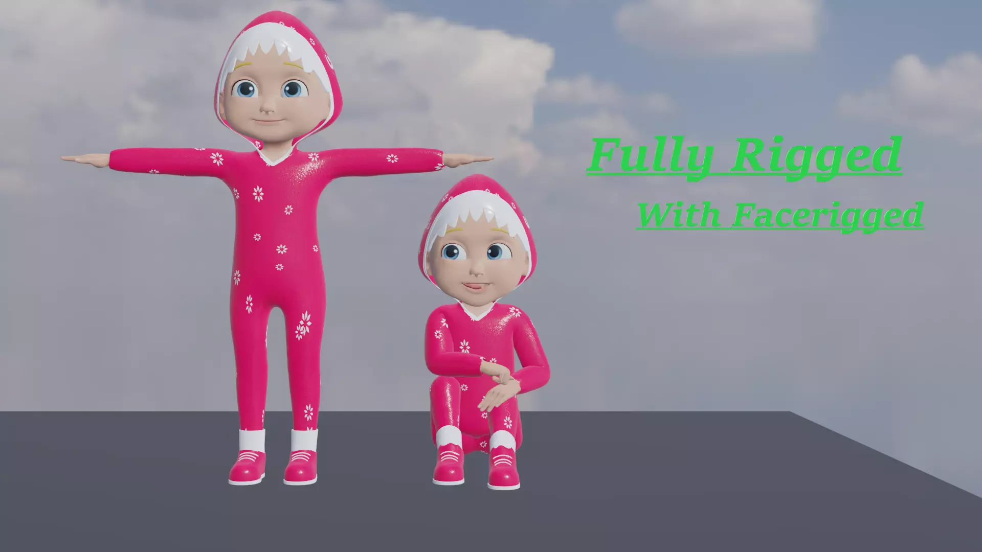 cartoon cute boy rigged 3d model cocomelon Low-poly 3D model