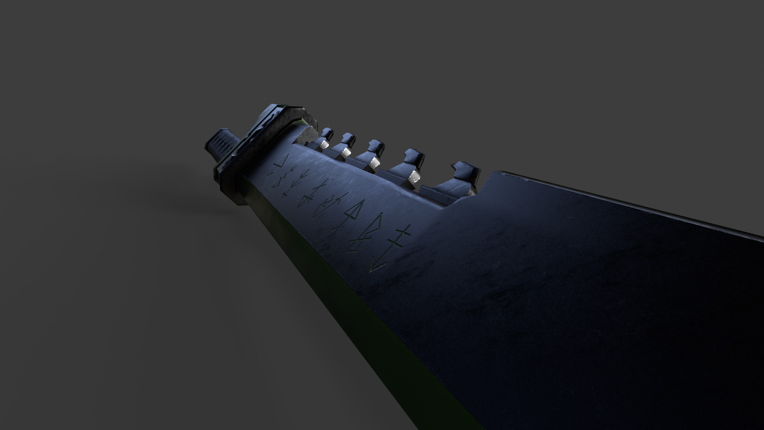 Game Ready necrotic sword Low-poly 3D model_11