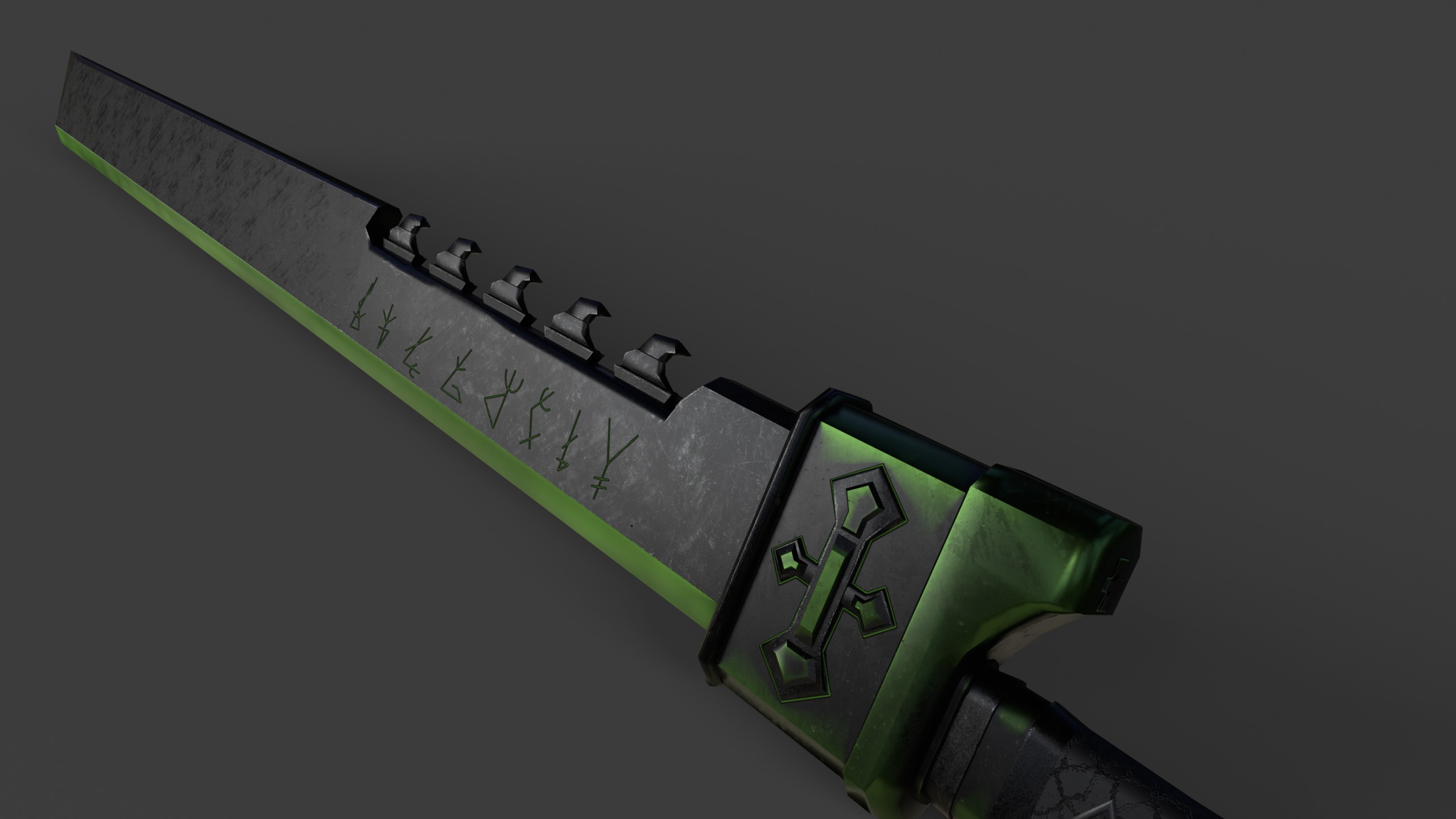 Game Ready necrotic sword Low-poly 3D model_6