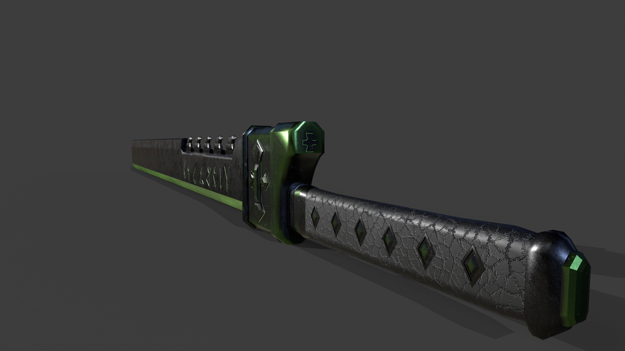Game Ready necrotic sword Low-poly 3D model_3
