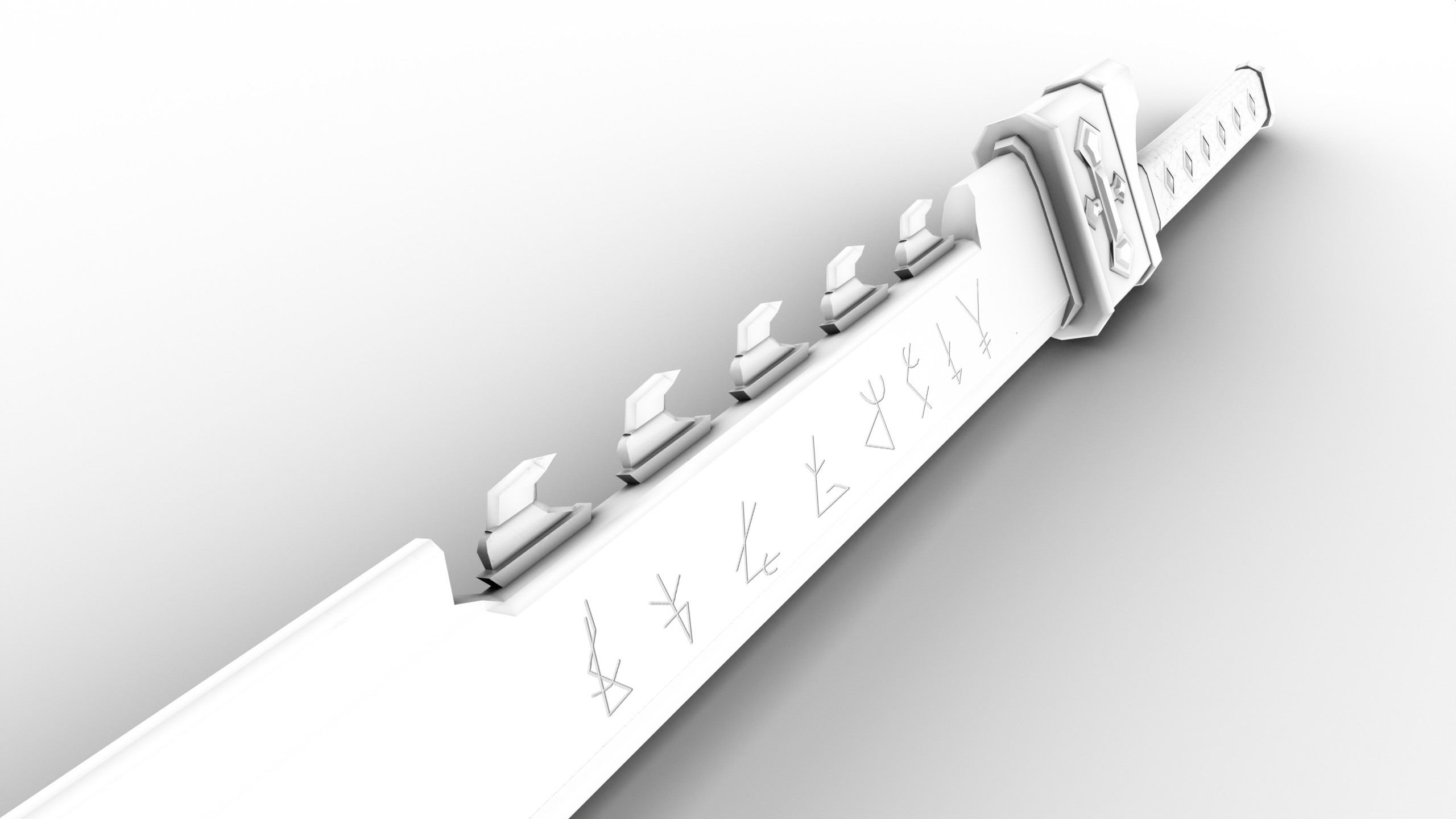 Game Ready necrotic sword Low-poly 3D model_31