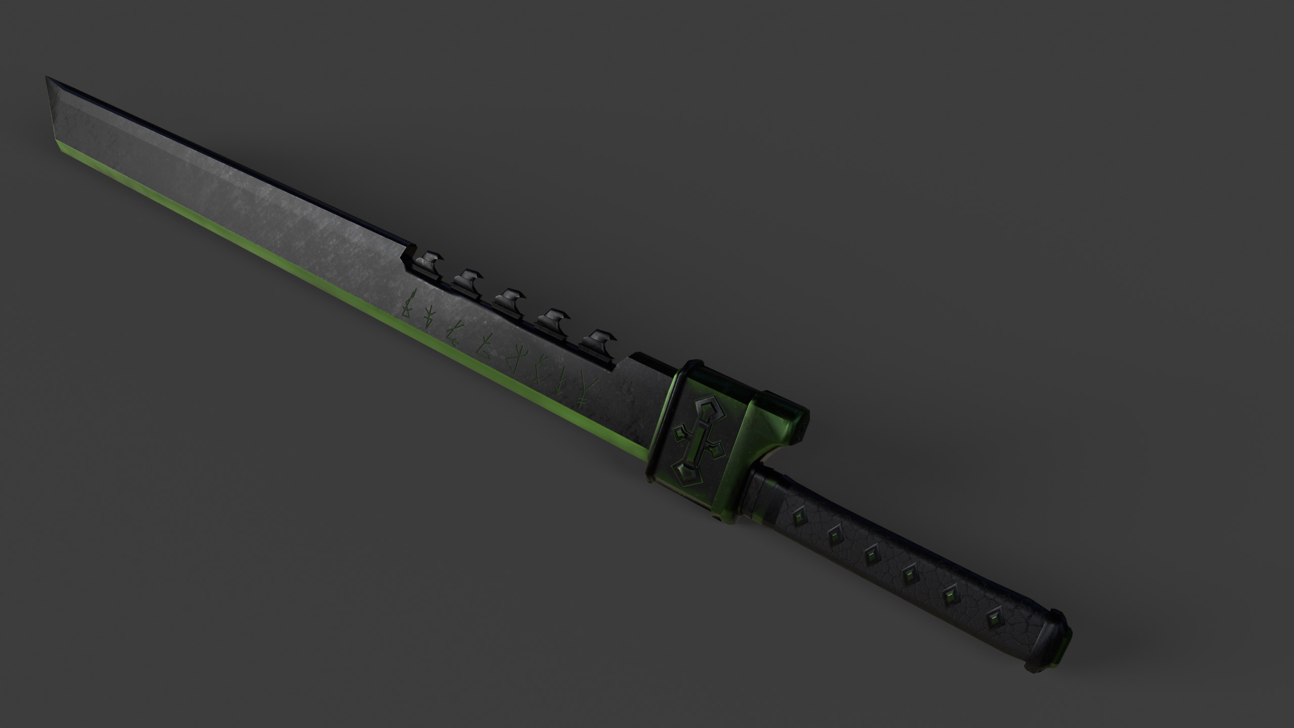 Game Ready necrotic sword Low-poly 3D model_7
