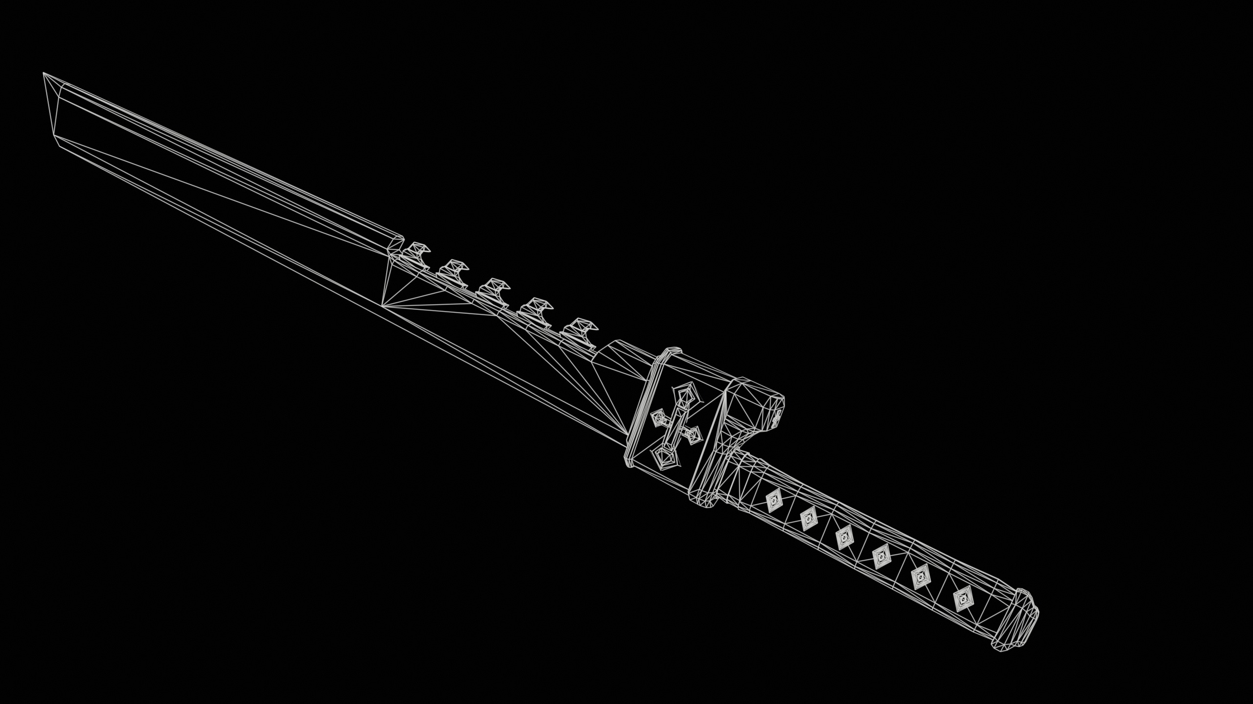 Game Ready necrotic sword Low-poly 3D model_21