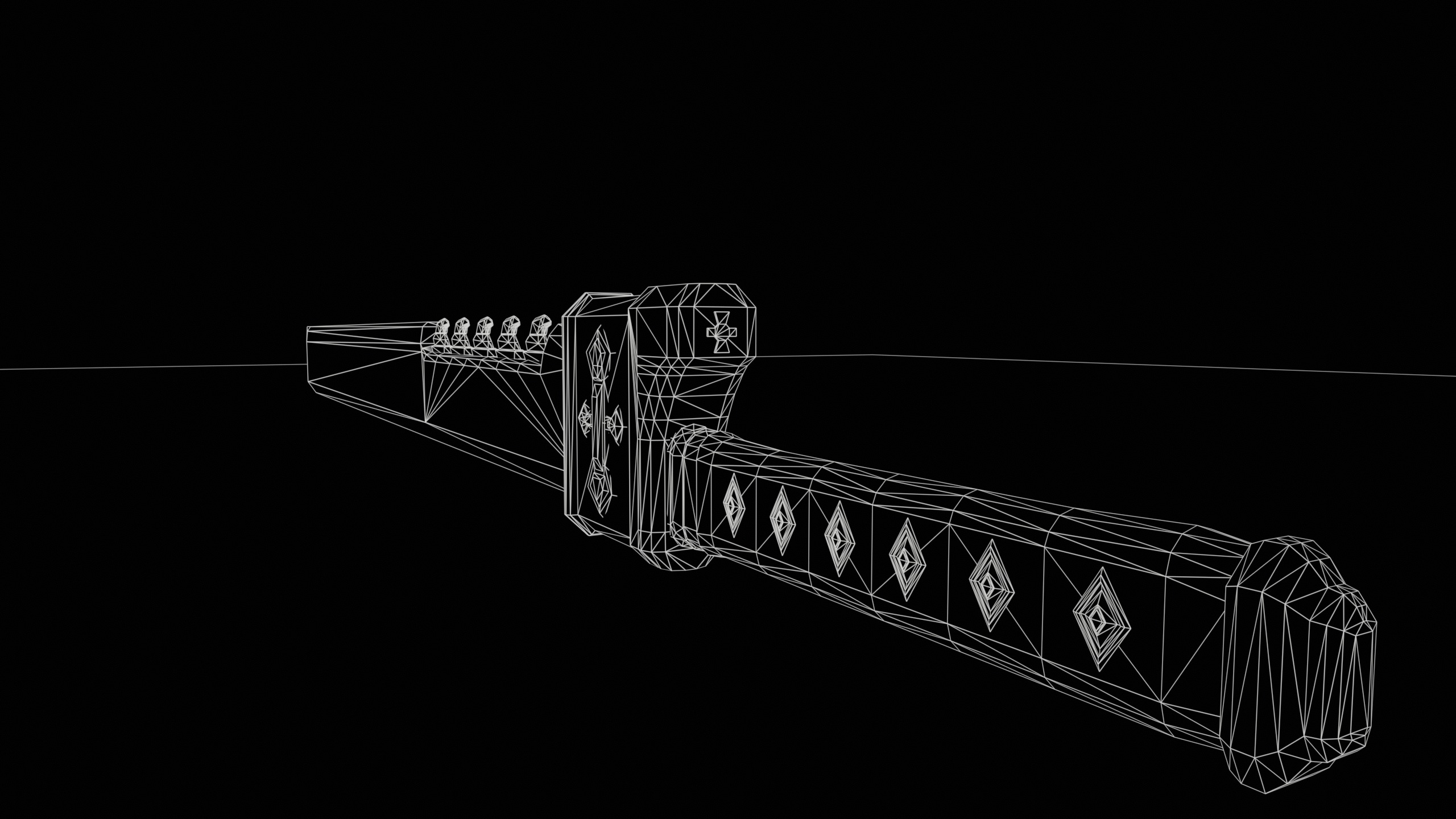 Game Ready necrotic sword Low-poly 3D model_14