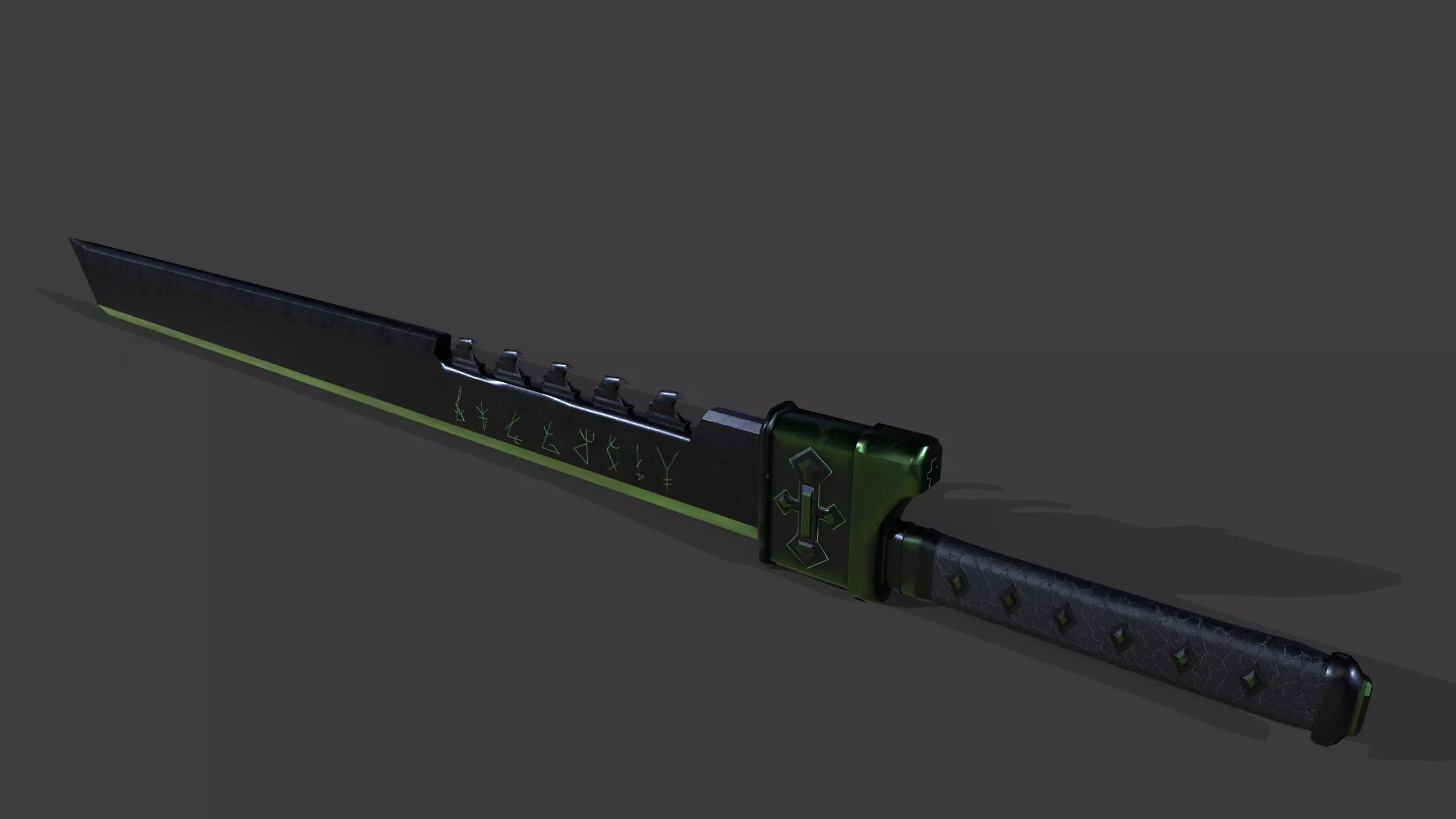 Game Ready necrotic sword Low-poly 3D model_0