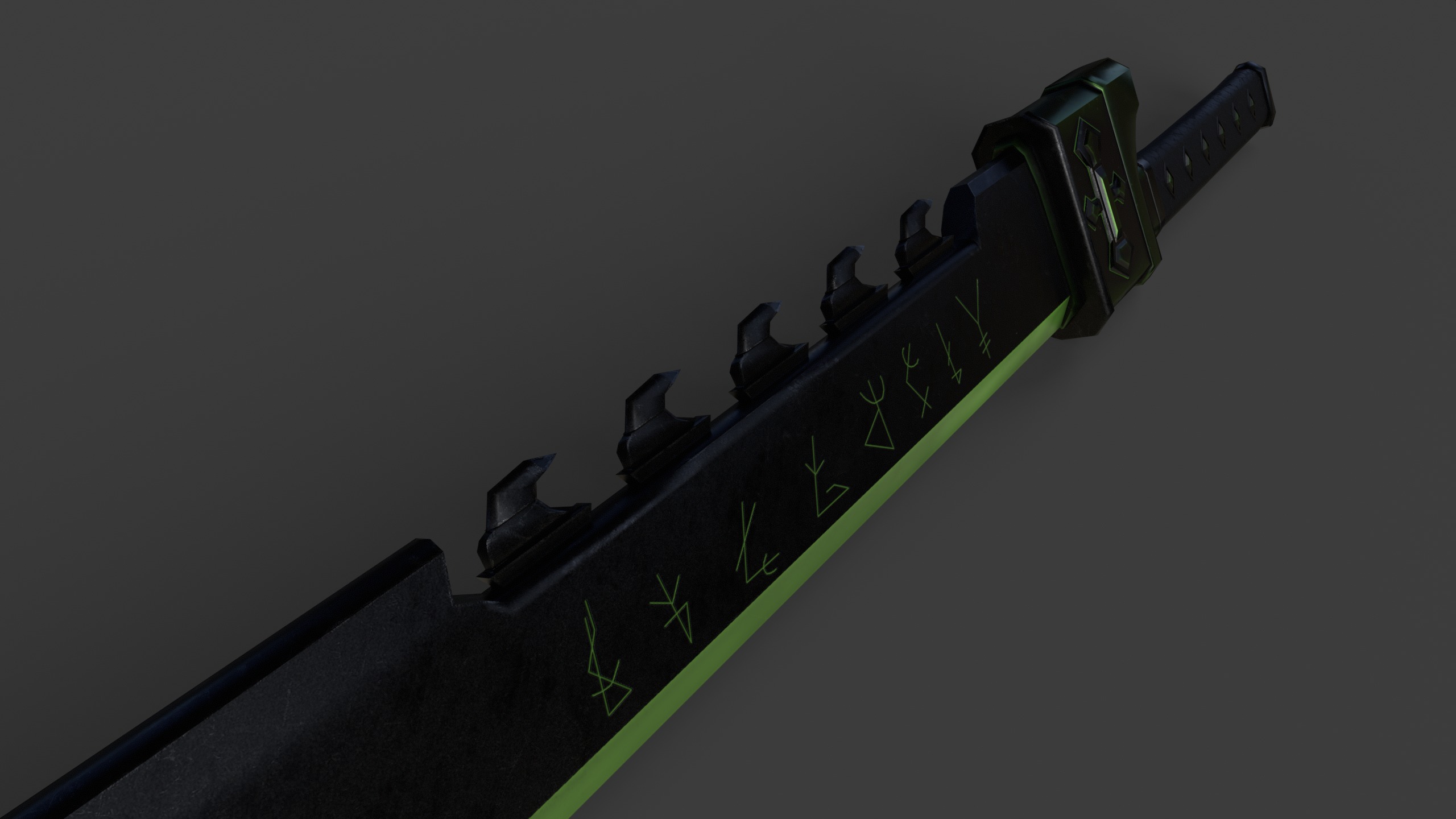 Game Ready necrotic sword Low-poly 3D model_4