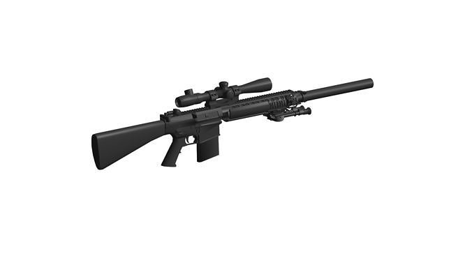 M110 Semi-Automatic Sniper System 3D model