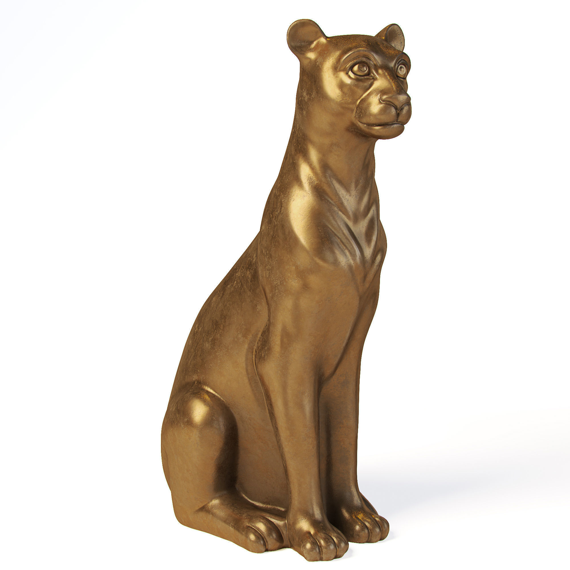 Sculpture  Lioness Low-poly 3D model_2