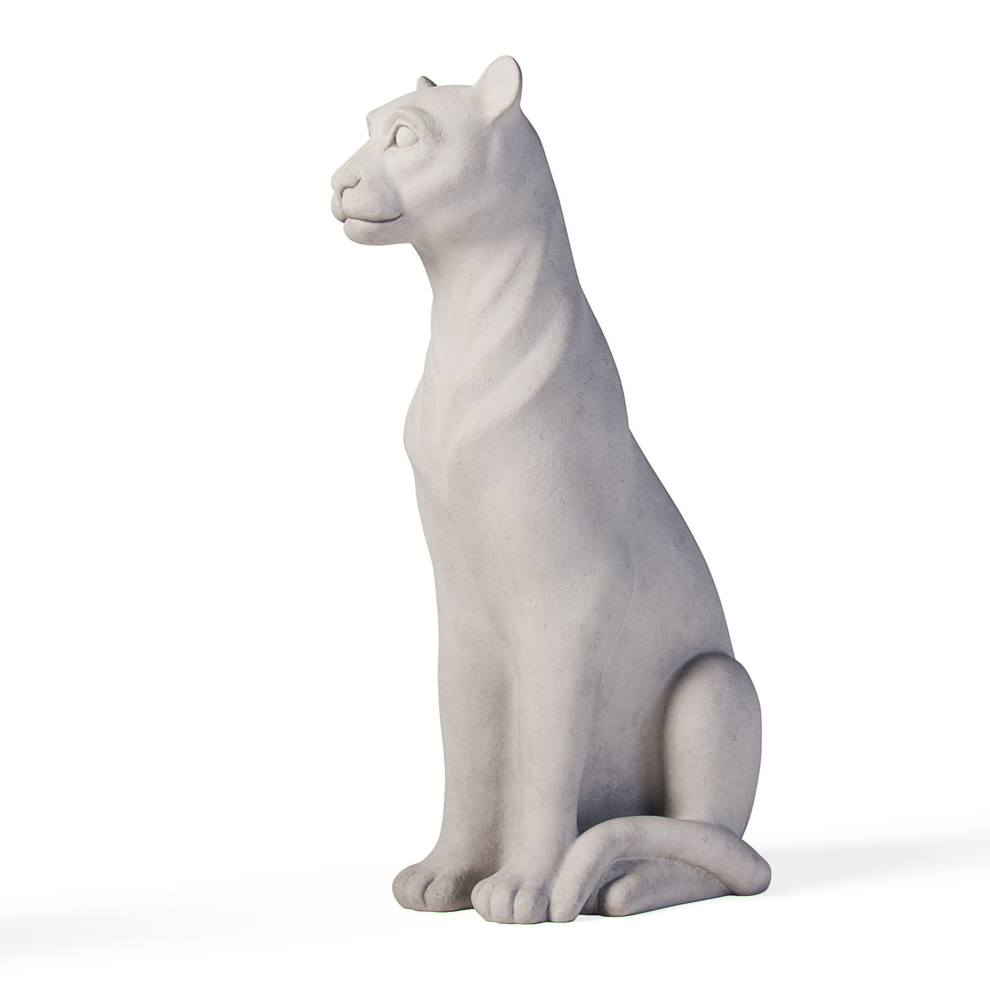 Sculpture  Lioness Low-poly 3D model_3