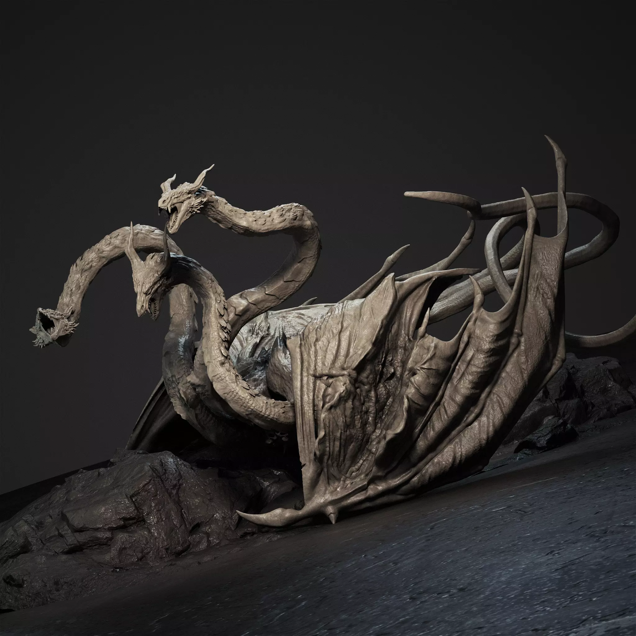 GORYNYCH - Three headed Hydra Zbrush project 3D model