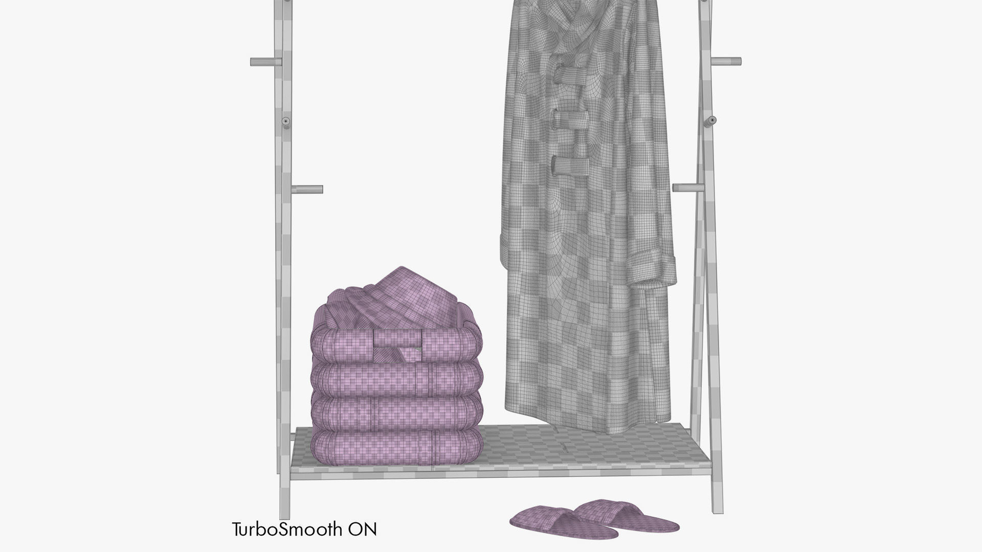 Floor Hanger Set with Coat 3D model_7