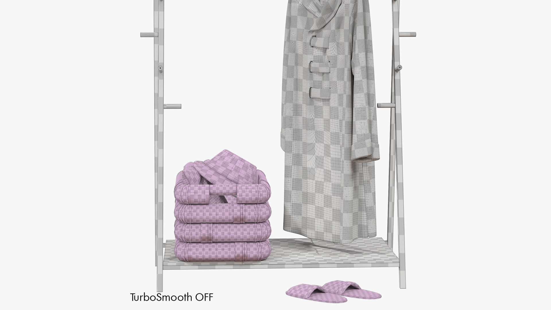 Floor Hanger Set with Coat 3D model_8