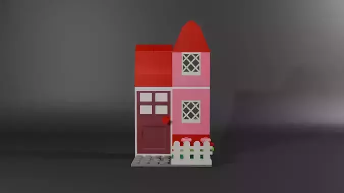 LEGO-Style Mini House  3D Printable Model with Separated Parts