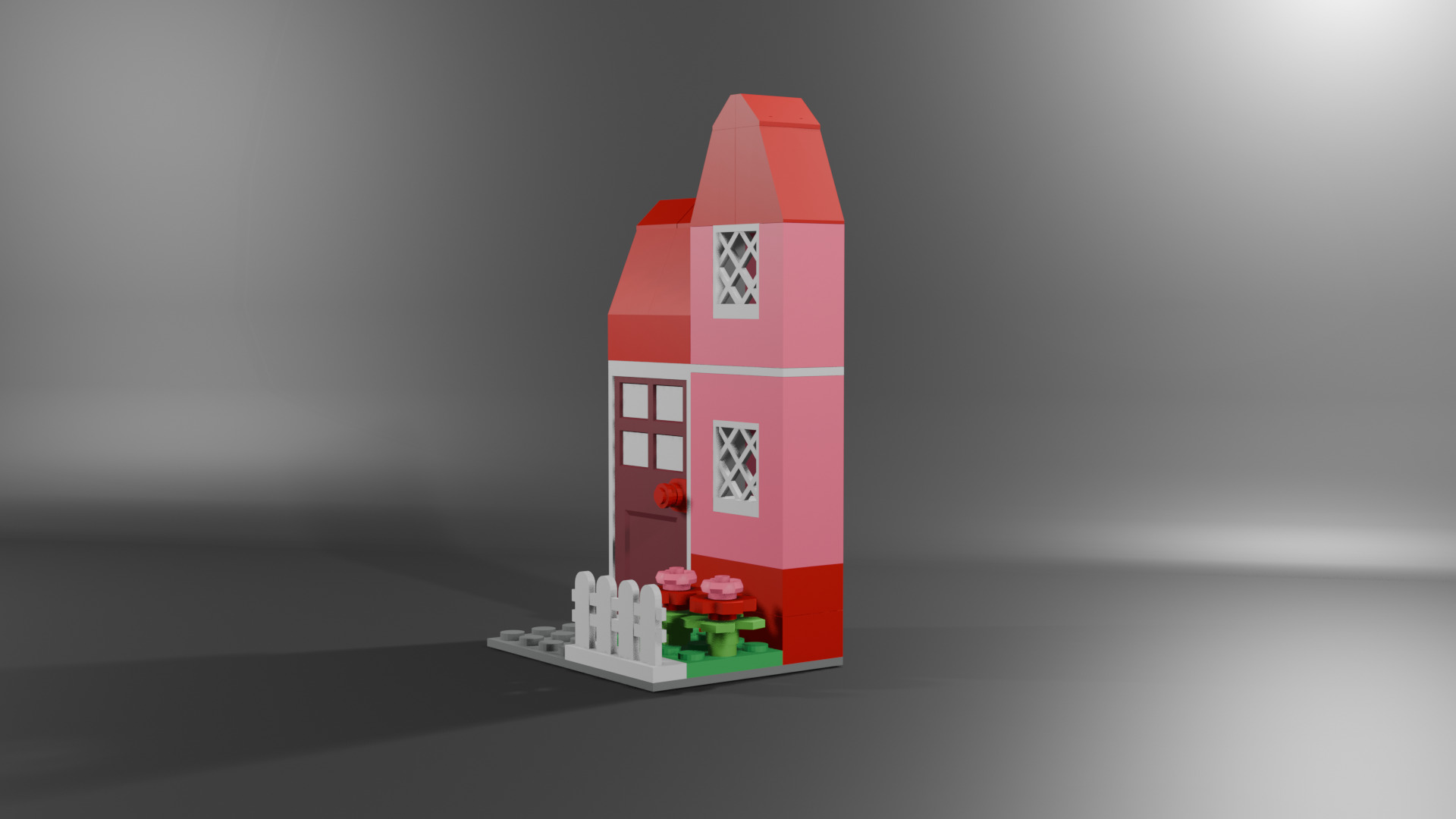 LEGO-Style Mini House  3D Printable Model with Separated Parts Low-poly 3D model_2