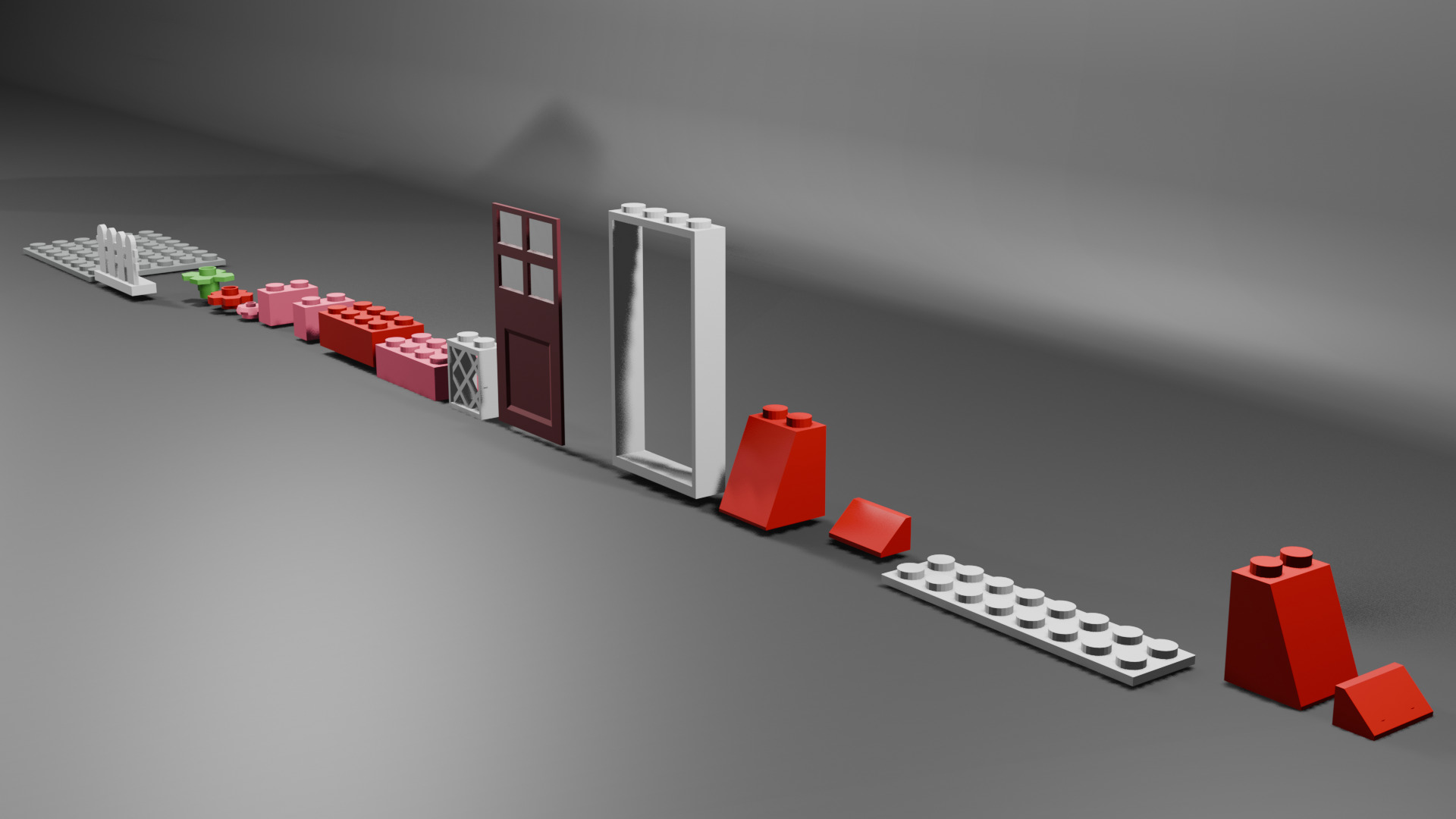 LEGO-Style Mini House  3D Printable Model with Separated Parts Low-poly 3D model_3