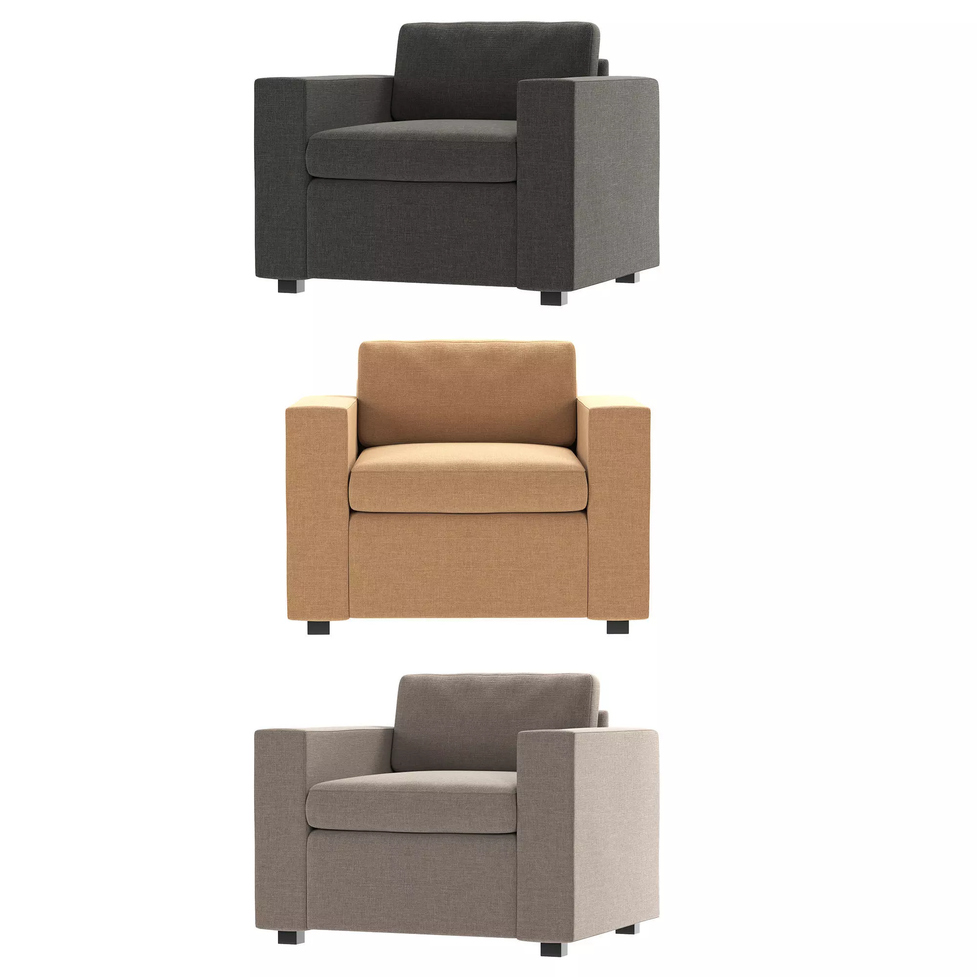 Benedict Upholstered SINGLE SEATER Sofa 3D model_0