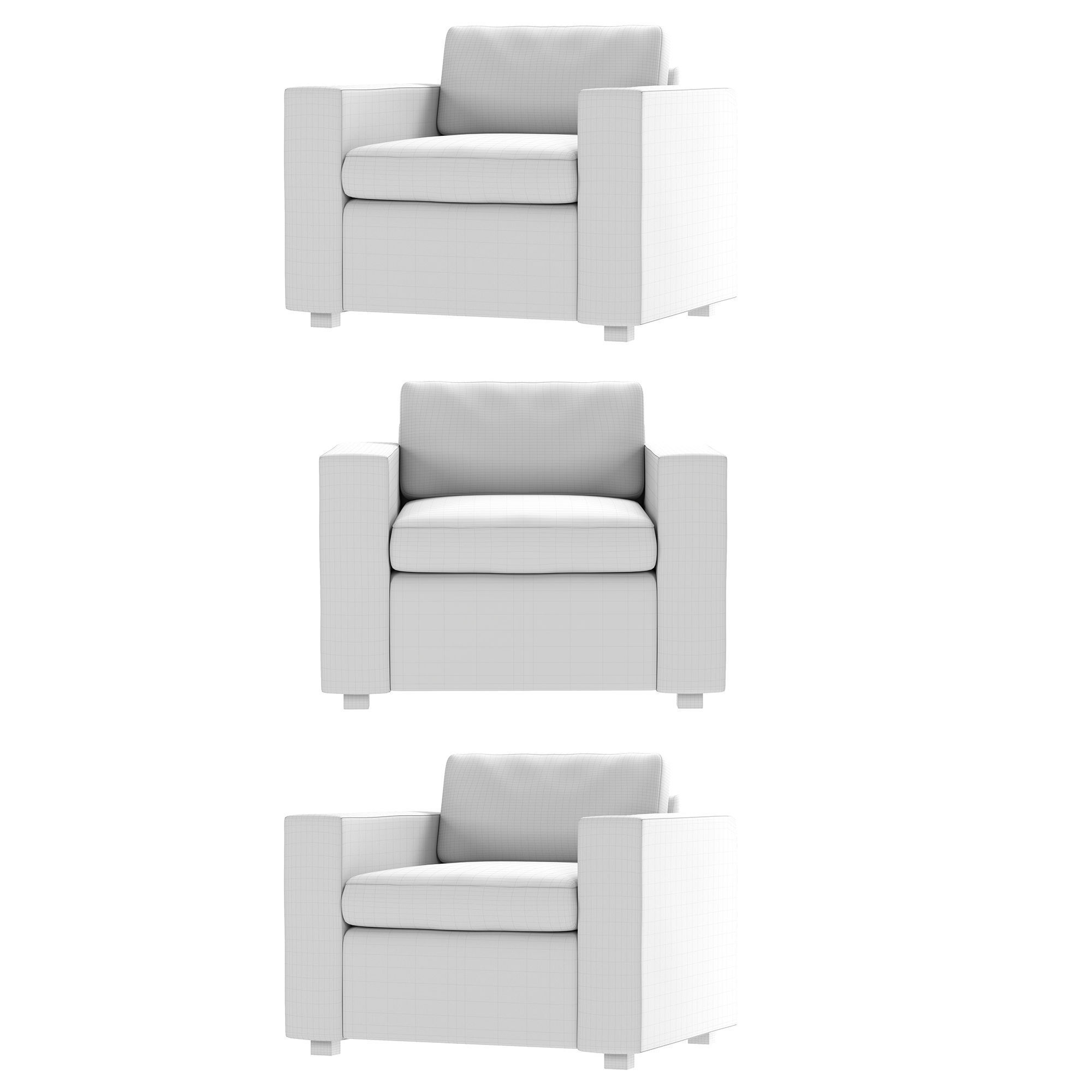 Benedict Upholstered SINGLE SEATER Sofa 3D model_8