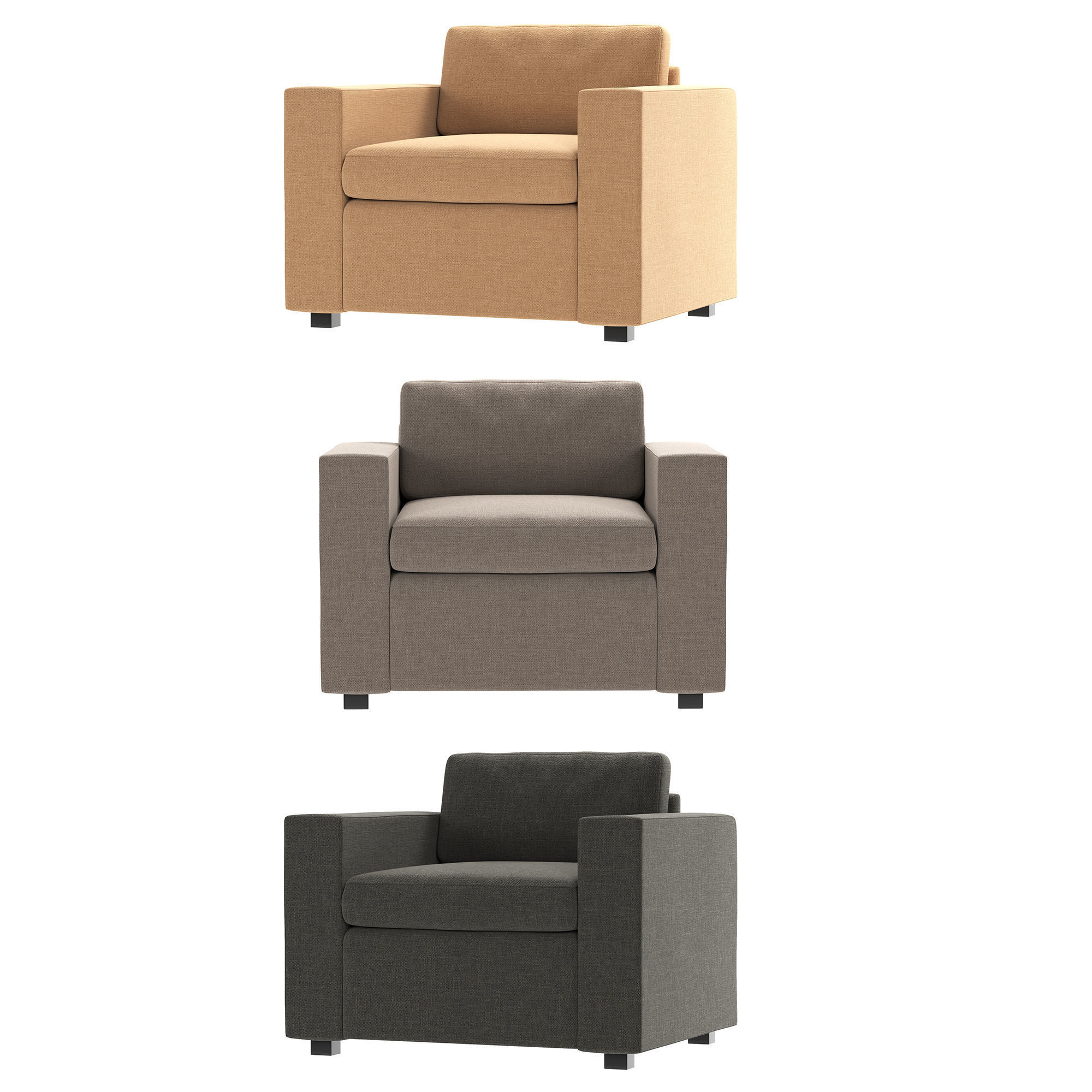 Benedict Upholstered SINGLE SEATER Sofa 3D model_3