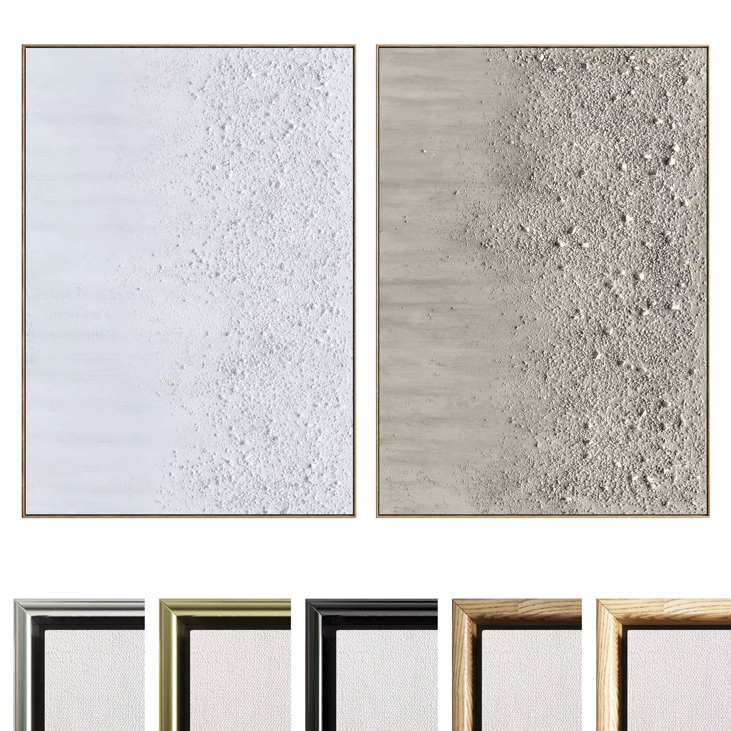 Plaster Two Photo Frame 525 Low-poly 3D model_0