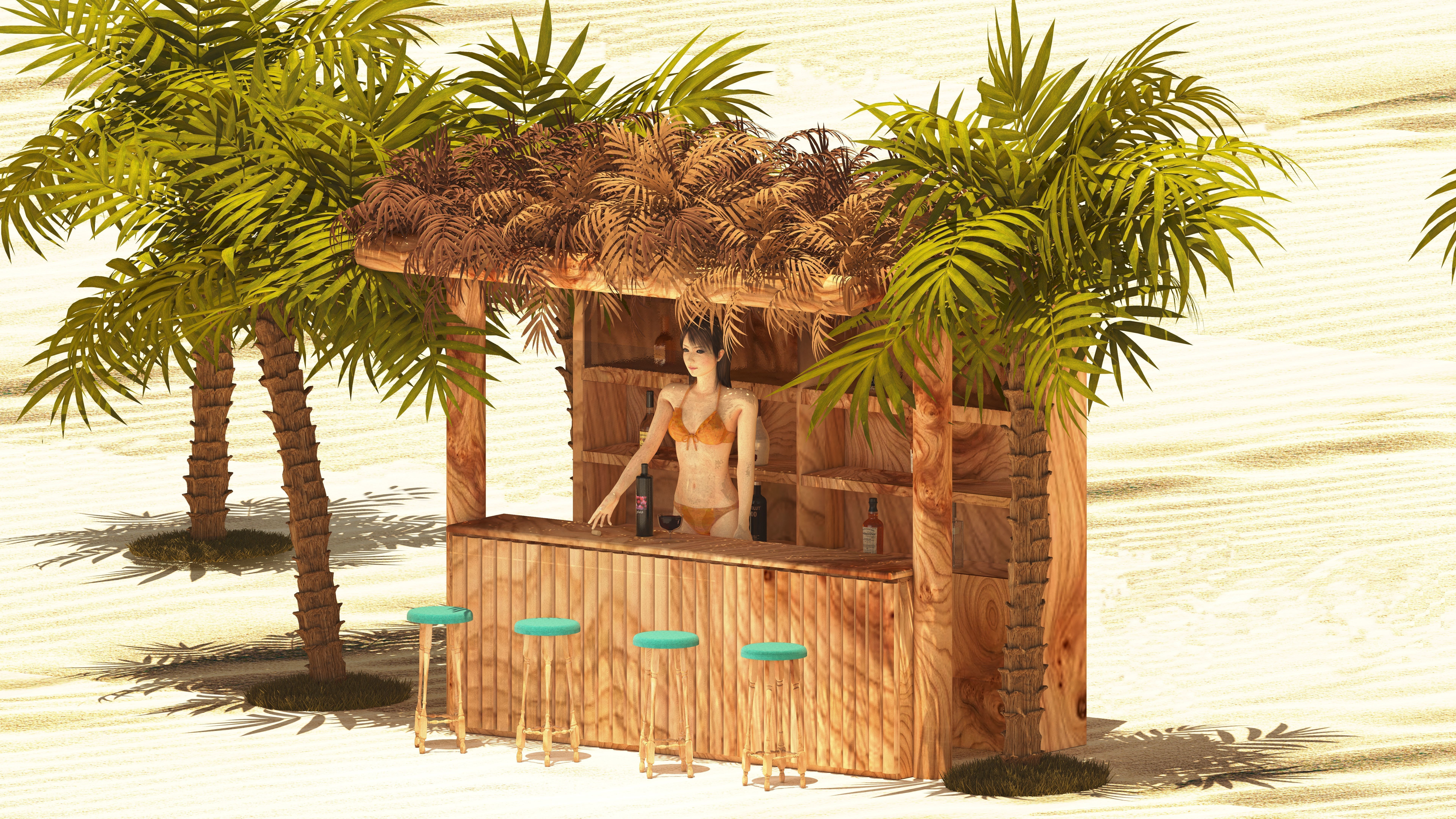 Beach Bar  3D model_3