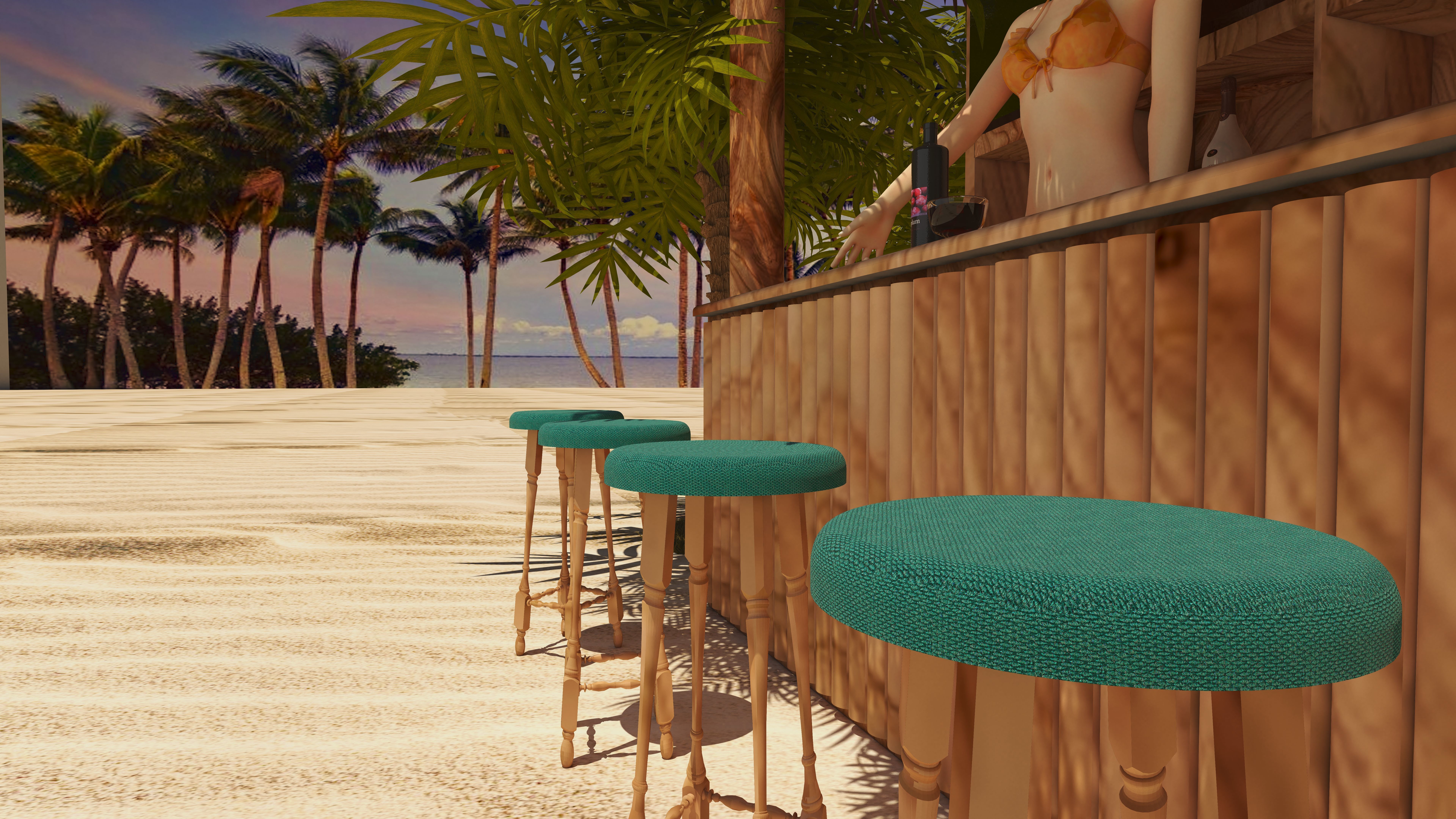 Beach Bar  3D model_2