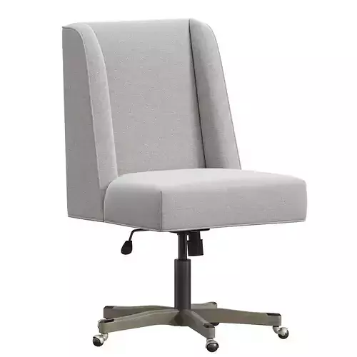 Linon Draper Upholstered Swivel Office Chair in Natural Linen
