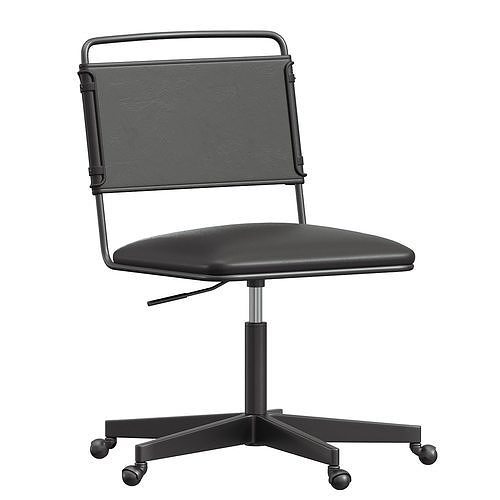 Perkins Leather Swivel Desk 3D model