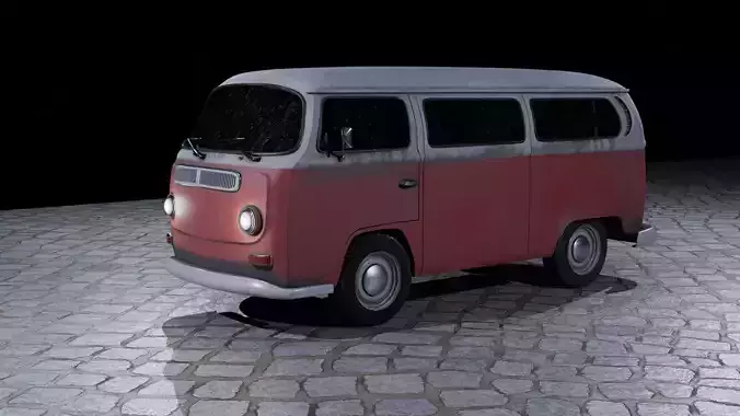 volkswagen van Low-poly 3D model