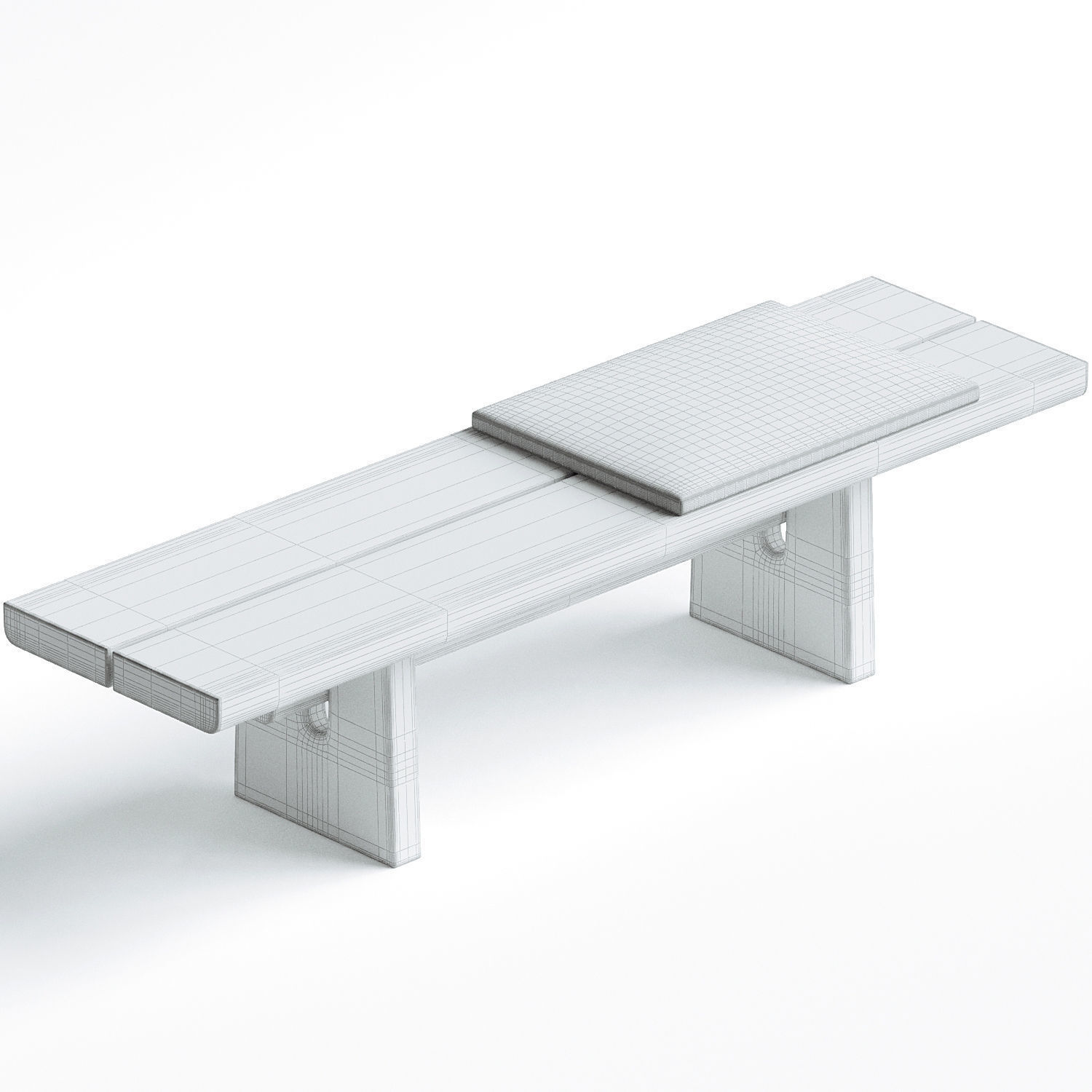 Poliform nara Bench JEAN MARIE MASSAUD 2022 3D model_3