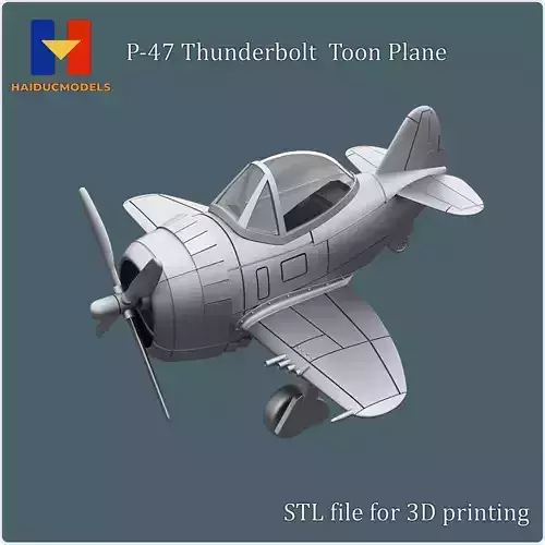 P-47 Thunderbolt Egg Plane 3D print model STL 3D print model