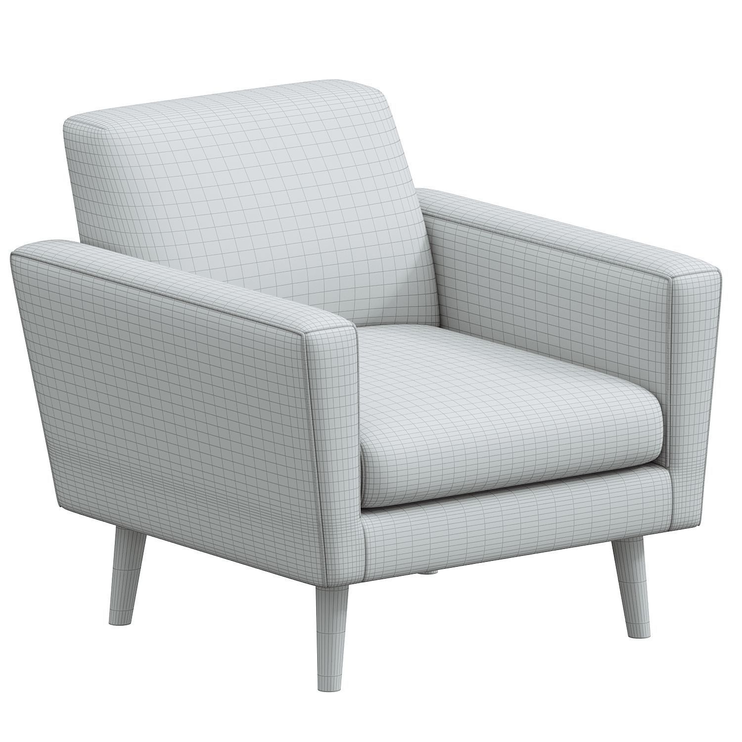 Oliver Chair West Elm 3D model_2