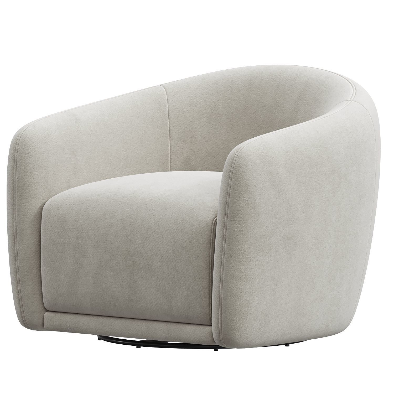 Addie Swivel Armchair WestElm 3D model_1