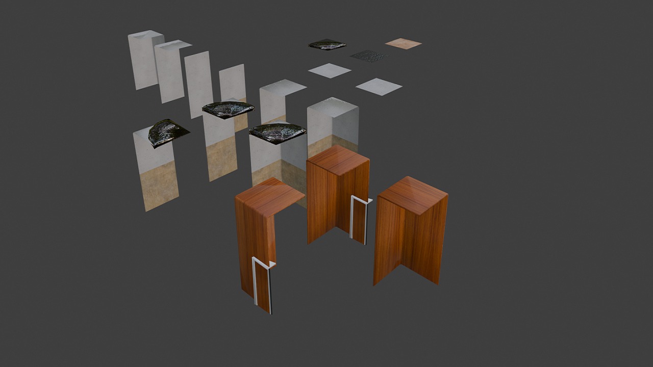 Soviet room and Elevator - Godot 3D Tile set Low-poly 3D model_3