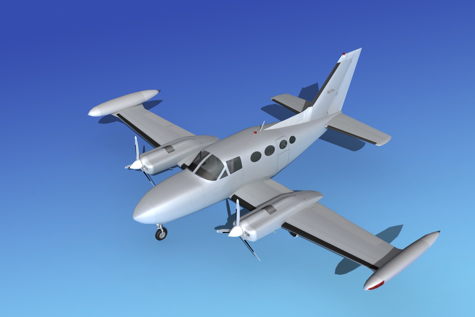 Cessna 421 Golden Eagle Bare Metal 3D model_10