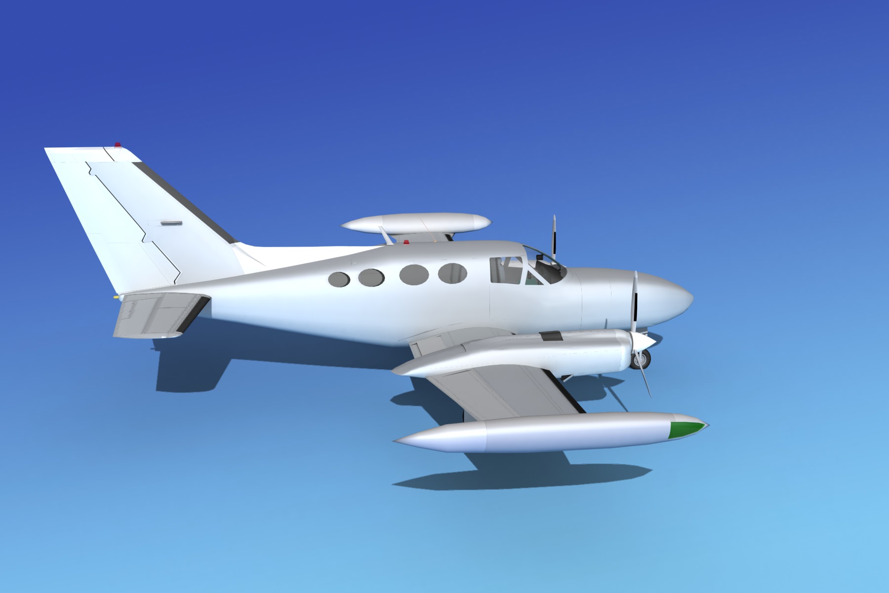 Cessna 421 Golden Eagle Bare Metal 3D model_5