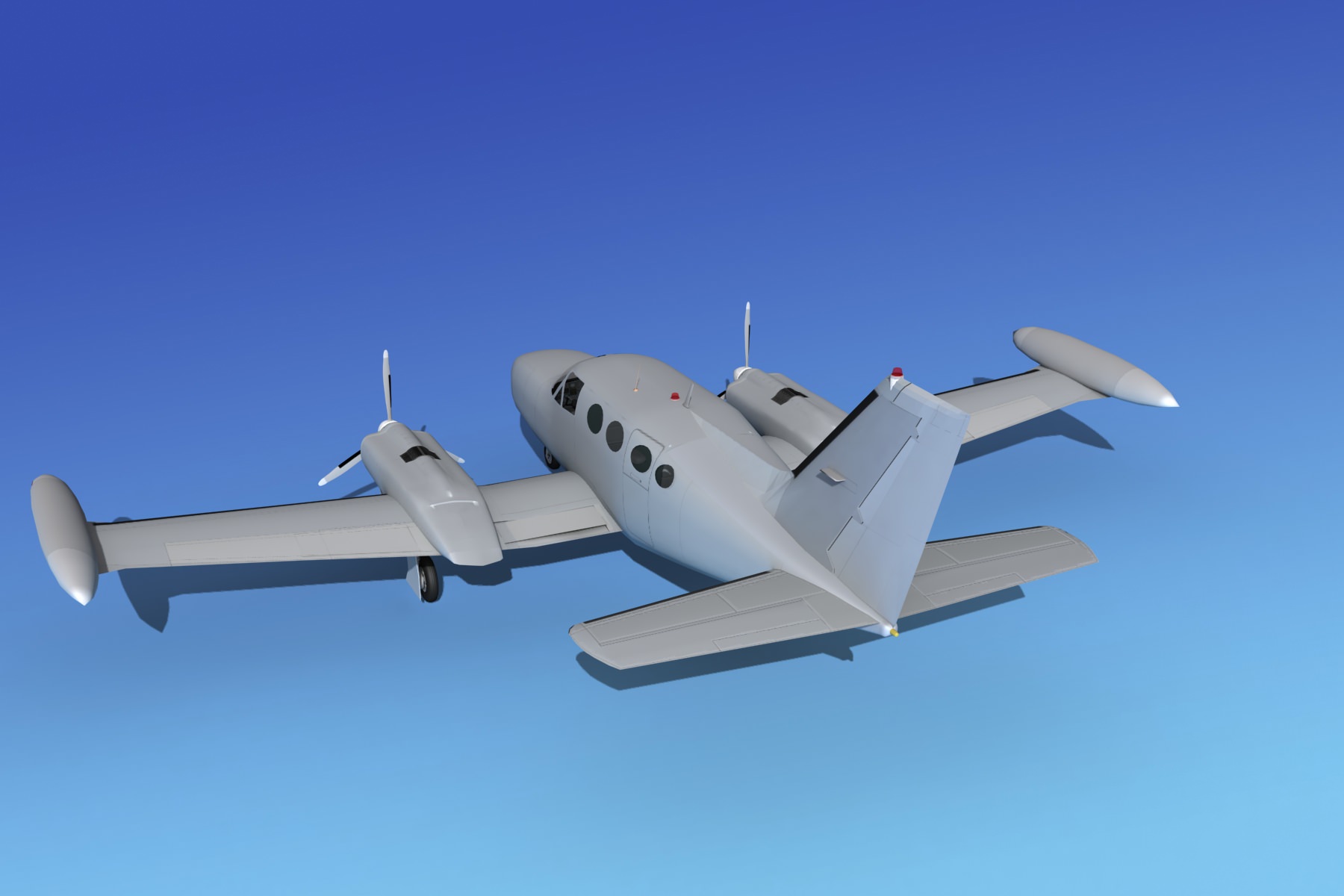 Cessna 421 Golden Eagle Bare Metal 3D model_7